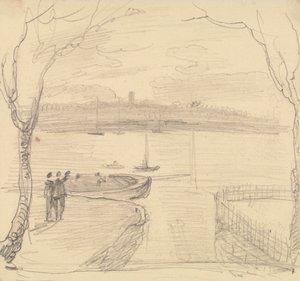 Vue esquissée de East Cowes, West Cowes au loin - Capt. Thomas Hastings
