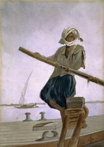 Bateliers sur le fleuve Indus, Inde