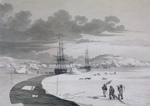 Découpe sur Winter Island, octobre 1821, de Journal of a Second Voyage for the Discovery of a North West Passage from the Atlantic to the Pacific performed in the Years 1821-22-23, par William Edward