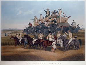 Chasse au sanglier : La découverte, gravé et publié par Messrs Fores - Captain John (after) Platt