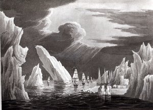 Passage à travers la glace, 16 juin 1818 gravé par D. Havell - Captain N. Rofs