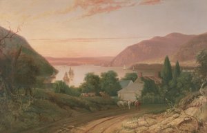 La rivière Hudson avec une vue lointaine de West Point - Captain Seth Eastman