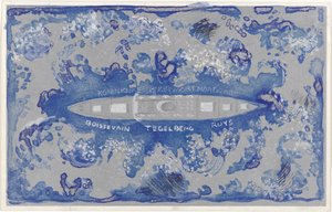 Conception pour un vignette pour la Koninklijke Paketvaart Maatschappij - Carel Adolph Lion Cachet