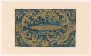 Conception pour un vignette de la Koninklijke Paketvaart Maatschappij, K.P.M. Lines - Carel Adolph Lion Cachet