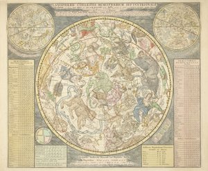 Planisphaerii Coelestis Hemisphaerium Septentrionale, de Atlas Coelestis, pub. 1706