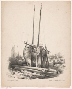 Bateau de pêche en réparation