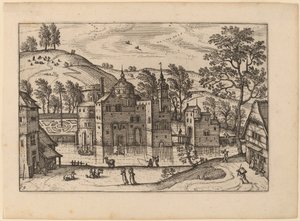 Château avec un fossé - Carel Collaert
