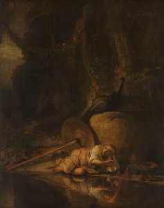 Héra se cachant pendant la bataille des dieux et des géants - Carel Fabritius