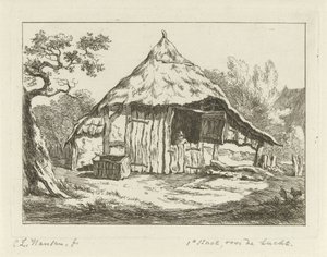 Grange avec porte supérieure ouverte - Carel Lodewijk Hansen