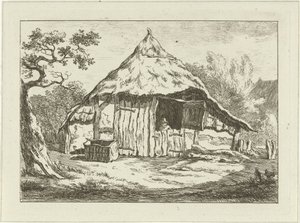 Grange avec porte supérieure ouverte, Paysages (1-6) (titre de la série)