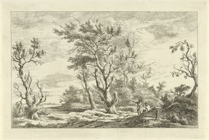 Voyageurs dans un paysage (Paysages A-F, série) - Carel Lodewijk Hansen