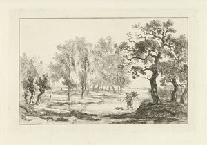 Paysage fluvial avec un ramasseur de bois - Carel Lodewijk Hansen