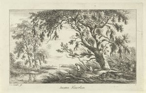 Pêcheur dans un paysage fluvial (Buyten Haarlem) (Paysages a-f)