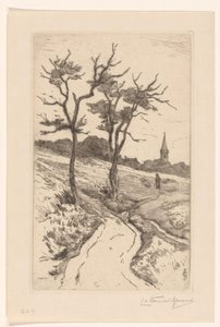 Paysage de dunes avec clocher de Katwijk
