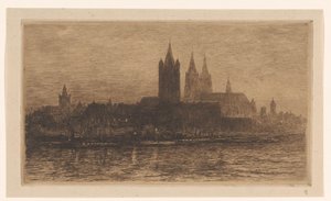Vue de Cologne le soir
