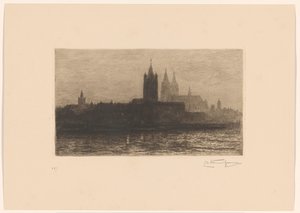 Vue de Cologne le soir - Carel Nicolaas Storm van 