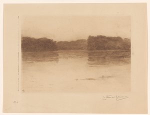Étang dans la forêt de La Haye au crépuscule