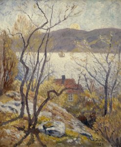 Paysage côtier avec maisons