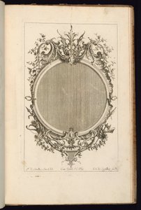 Cadre avec deux rouleaux de feuilles, Troisième Livre des Cadres - Carl Albert von Lespilliez