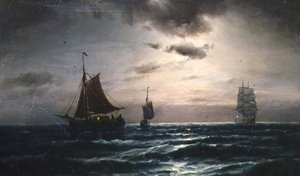 Navigation dans des eaux au clair de lune - Carl Bille