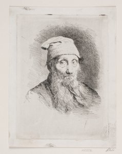 Un vieil homme avec un bonnet. Buste