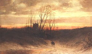 Paysage boisé au crépuscule
