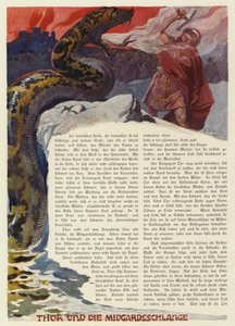 Thor combattant le serpent de Midgard à la bataille de Ragnarok - Carl Emil Doepler