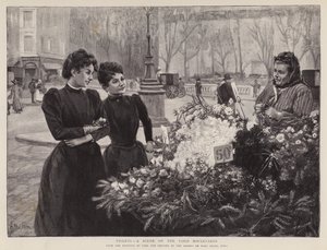 Violettes - une scène sur les boulevards de Paris, peinture au salon des Champs de Mars, Paris - Carl Ernest von Stetten
