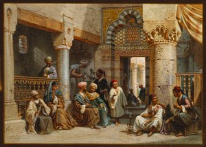 Figures arabes dans un café