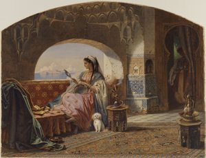 Beauté avec un tambourin - Carl Friedrich Heinrich Werner
