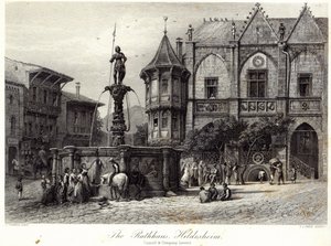 Le Rathhaus, Hildesheim, gravé par J.J. Crew, imprimé par Cassell et Company Ltd