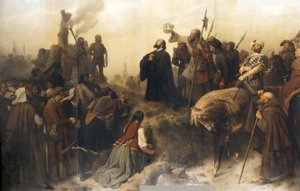 Hus devant le bûcher - Carl Friedrich Lessing