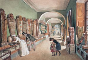 Le corridor et le dernier cabinet de la collection égyptienne