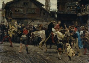 Entrée ignominieuse de Peder Sunnanvader et Maître Knut à Stockholm en 1526, 1879 - Carl Gustaf Hellqvist