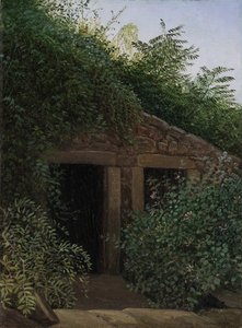 Un puits de mine envahi par la végétation, vers 1824