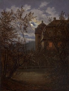 Schloss Milkel au clair de lune, vers 1833-1835 - Carl Gustav Carus