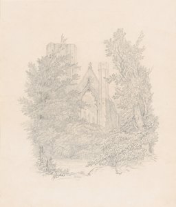 Vue de la façade ouest de la cathédrale de Dunkeld - Carl Gustav Carus
