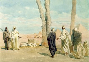 Bédouin du désert du Sahara faisant des enquêtes à Gizeh, 1859