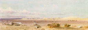 Collines de sable dans le désert, Le Caire, Suez, 1859