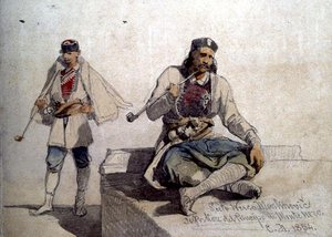 Étude de deux figures, toutes deux fumant des pipes - Carl Haag