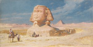Le Sphinx de Gizeh avec la pyramide de Mykérinos, 1874