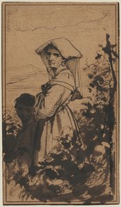 Femme debout et enfant, 2e moitié des années 1800 - Carl Heinrich Bloch