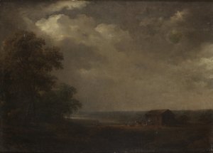 Paysage avec maisons et bétail - Carl Johan Fahlcrantz
