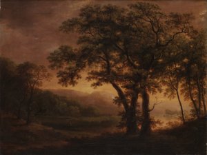 Paysage lacustre romantique - Carl Johan Fahlcrantz