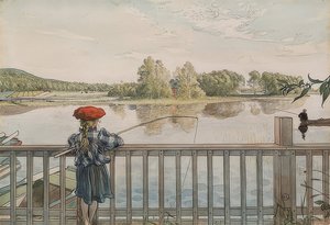 Lisbeth à la pêche - Carl Larsson