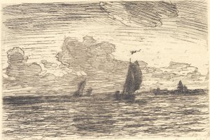 Marine avec des navires sous voile - Carl Locher