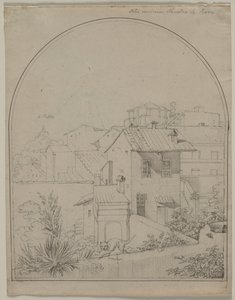 Vue de ma fenêtre à Rome (recto) - Carl Ludwig Tischbein