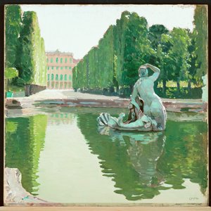 La belle fontaine du parc de Schoenbrunn -1910 ... (peinture sur toile) - Carl Moll