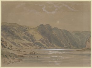 Vue du Rhin avec de hautes rives boisées - Carl Morgenstern