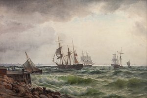 Navires sous terre après une averse - Carl Neumann